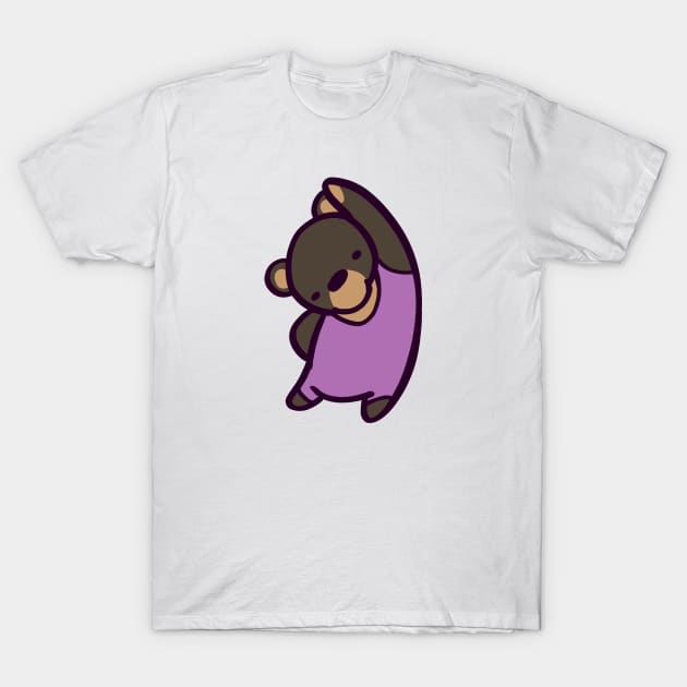 Aerobics Black Bear Stretching T-Shirt by ThumboArtBumbo